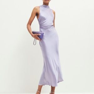 Reformation Casette Silk Dress in Aura